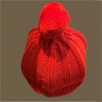 Abat jour bonnet tricoté main  couleur rouge moyen modèle