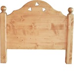 Wooden bedhead with 3 hearts (1 person)