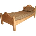 Wooden bed with 3 hearts (1 person) no drawer