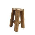 Sgabello da bar "PIRAMIDE" forma corniceta 4 gambe in legno vecchio