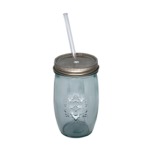 Glass with lid and straw
